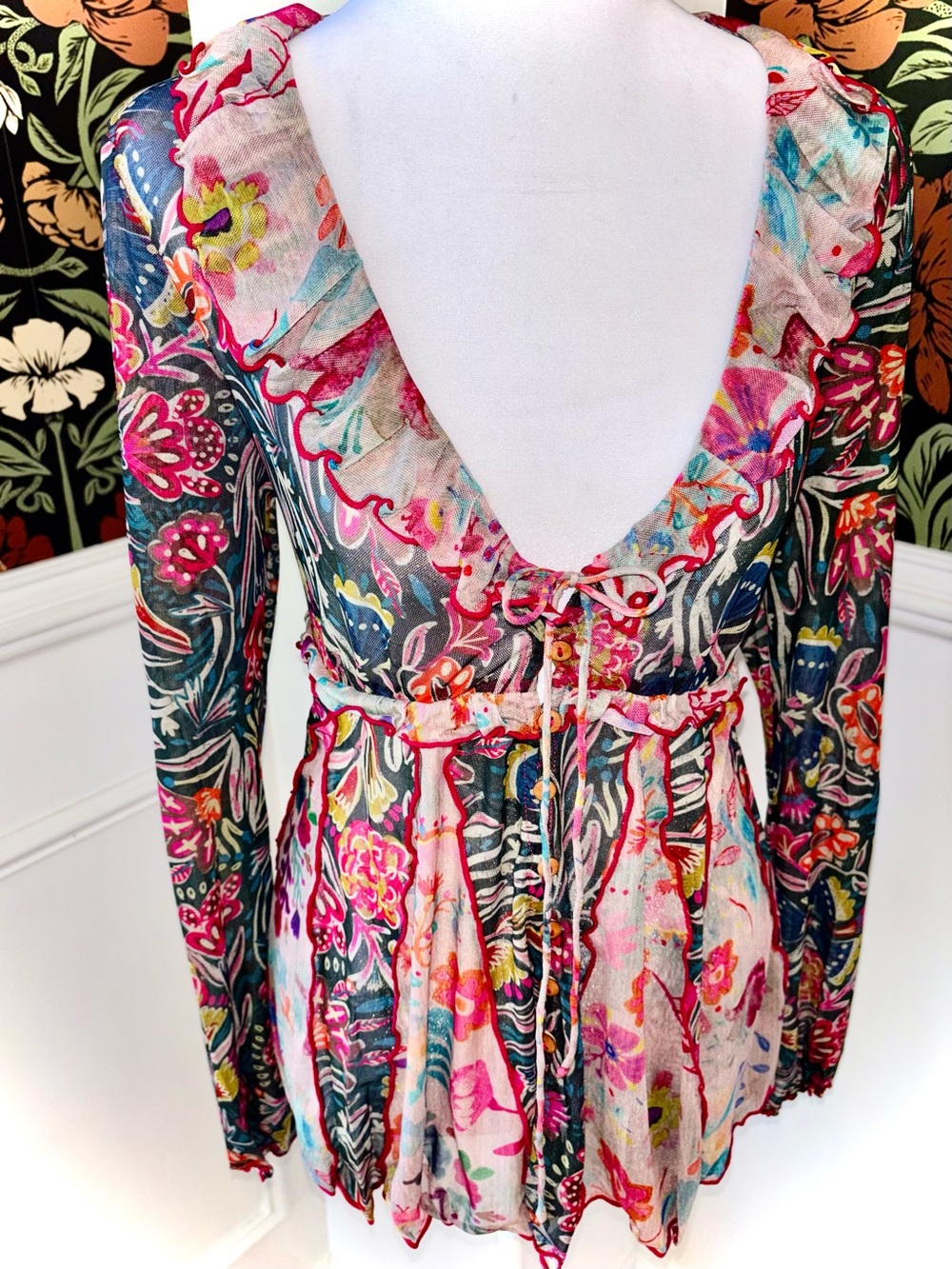 Natural Life “Sierra” Ruffle Mesh Top - Picture 4 of 14